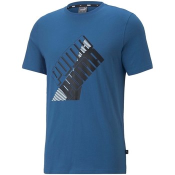 Textil Homem T-Shirt mangas curtas Puma Power Logo Tee Azul