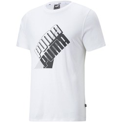 Textil Homem T-Shirt mangas curtas Puma Power Logo Tee Branco