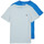 Textil Rapaz T-Shirt mangas curtas trainers calvin K60K609691 klein low top lace up lth hm0hm00284 triple black PACK MONOGRAM TOP X2 Azul / Azul