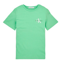 Textil Rapaz T-Shirt mangas curtas Calvin Klein Jeans CHEST MONOGRAM TOP Verde