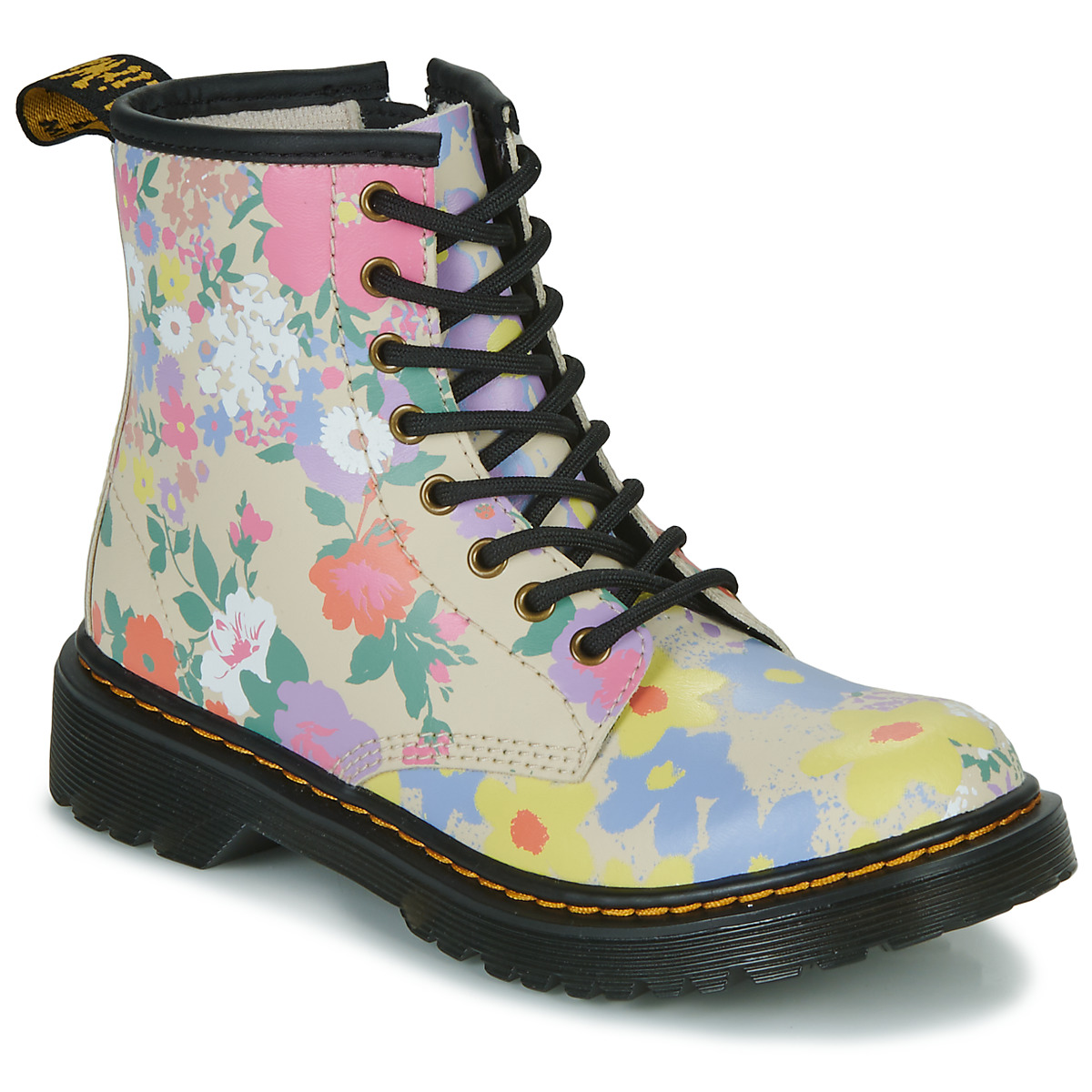 Sapatos Rapariga Martens 1460 Pascal Floral Boots 1460 J Bege / Multicolor