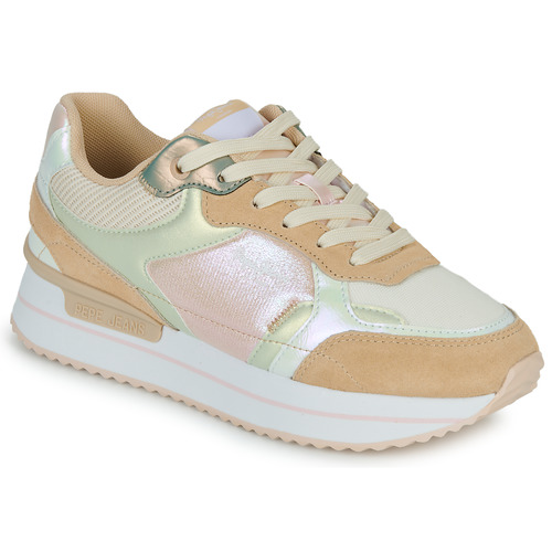 Sapatos Mulher Sapatilhas Pepe activewear jeans RUSPER PEARL Bege / Rosa