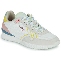 Sapatos Mulher Sapatilhas Pepe JEANS belted HOLLAND MESH W Branco / Bege / Rosa