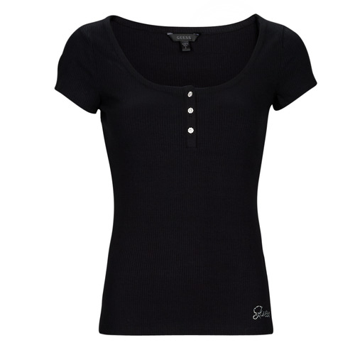 Textil Mulher Save The Duck Guess ES SS KARLEE JEWEL BTN HENLEY Preto