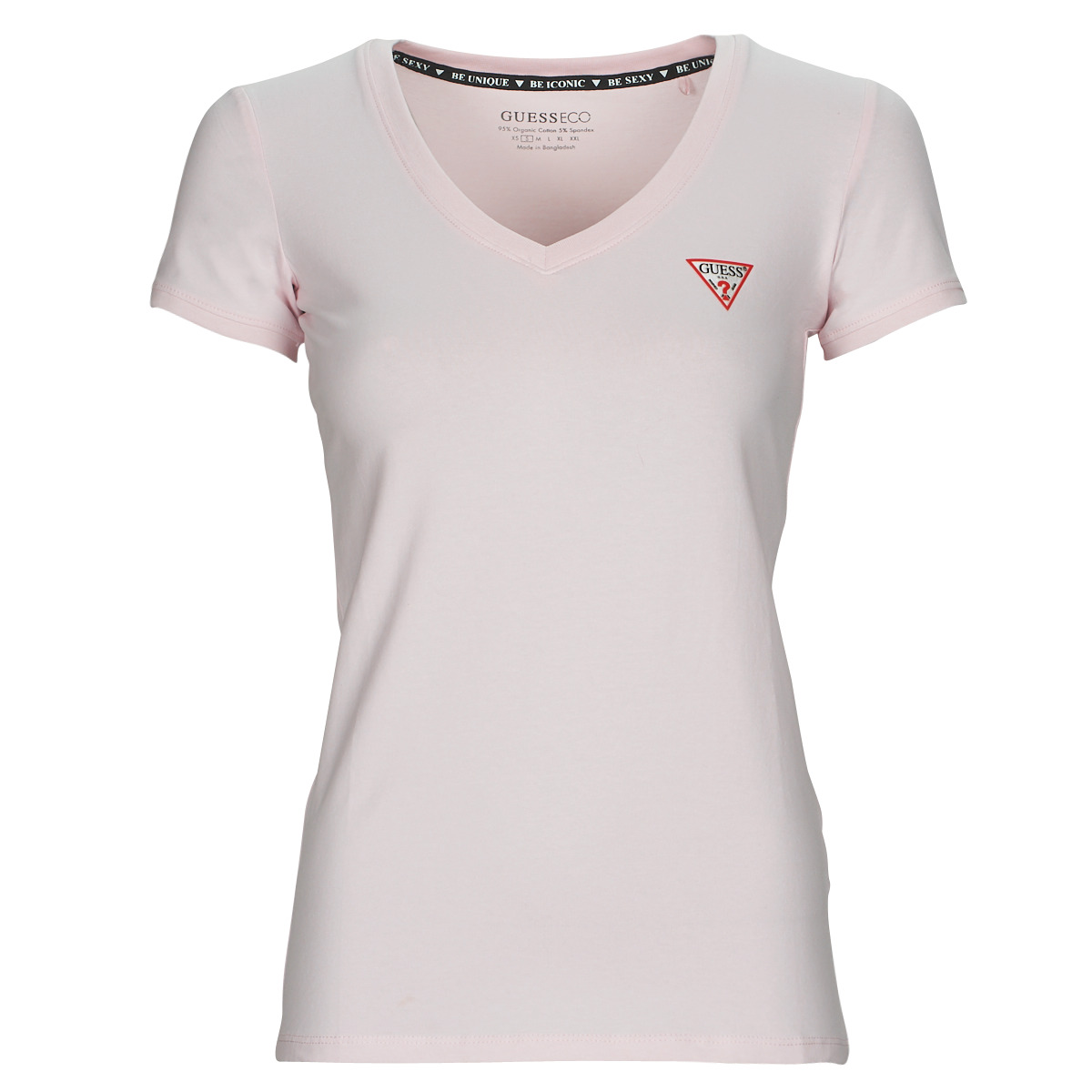 Textil Mulher Vendo top nuovo guess SS VN MINI TRIANGLE TEE Rosa