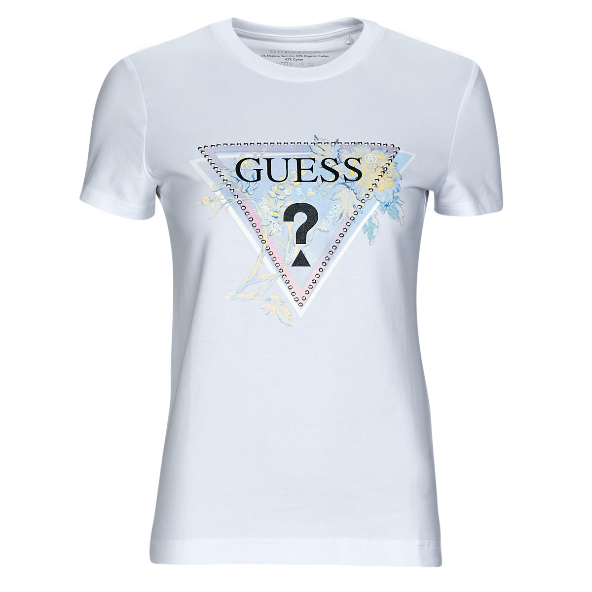 Textil Mulher shirts ET Polos Guess st10170 o775 taille SS CN ALVA TEE Branco