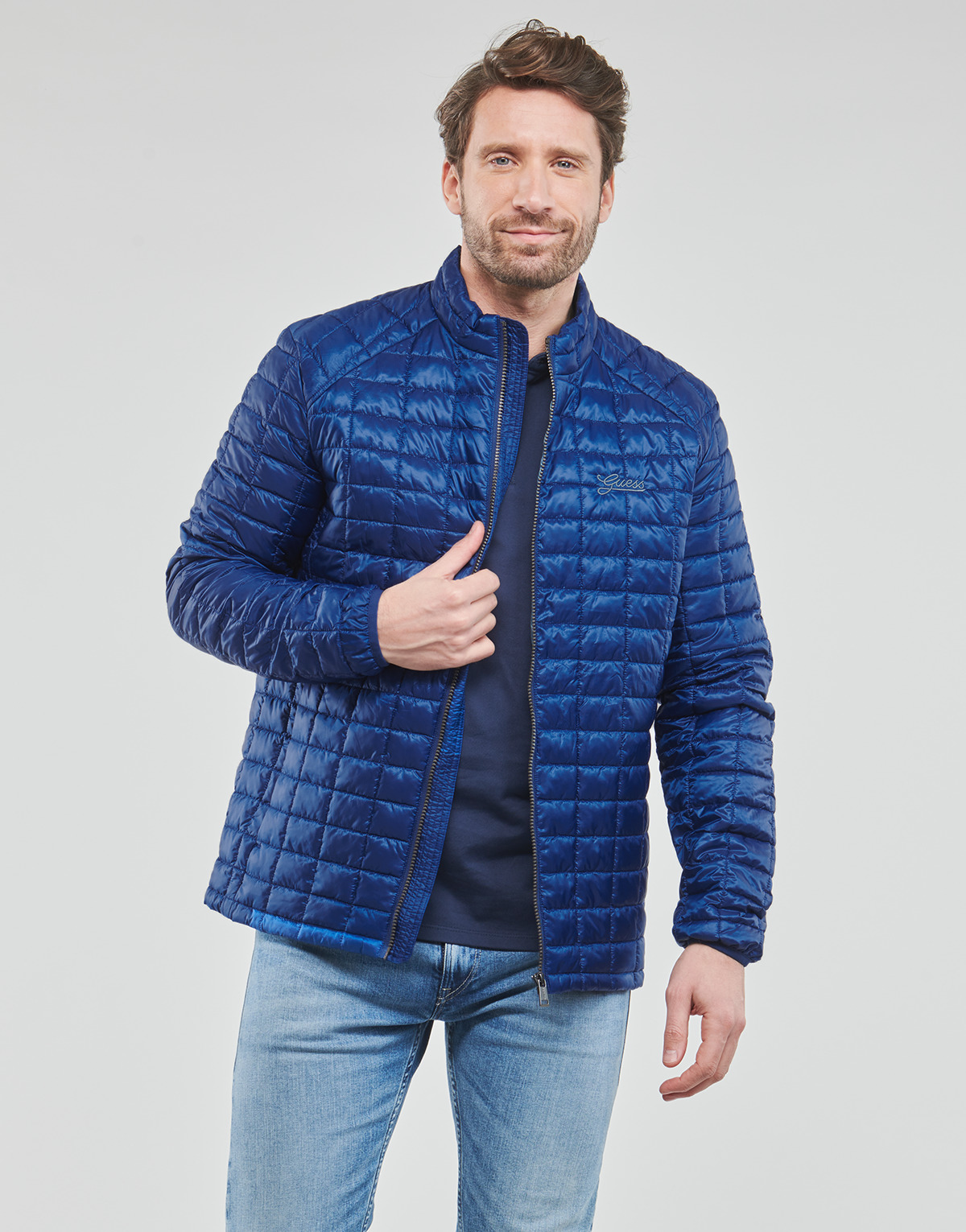 Textil Homem Quispos Guess Crossbody SUPER LIGHT JKT PACKABLE Azul