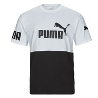 Textil Homem T-Shirt mangas curtas Puma PUMA POWER COLORBLOCK Preto / Branco