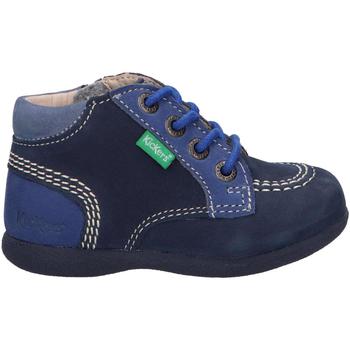 Sapatos Rapaz Sapatos & Richelieu Kickers 830620-10 BABYSTAN ZIP NUBUCK Azul