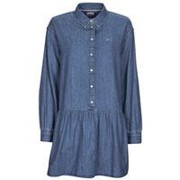 Textil Mulher Vestidos curtos two-tone Tommy Jeans TJW CHAMBRAY SHIRT DRESS Azul