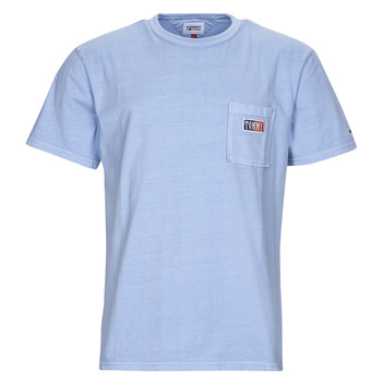 Textil Homem T-Shirt mangas curtas fm0fm03722 Tommy Jeans TJM CLSC TIMELESS fm0fm03722 TOMMY TEE Azul / Céu
