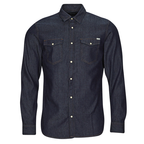 Textil Homem Camisas mangas comprida Camisolas e casacos de malha JJESHERIDAN SHIRT L/S Azul