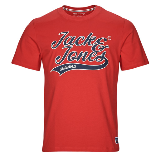 Textil Homem T-Shirt mangas curtas Jack & Jones JORTREVOR UPSCALE SS TEE CREW NECK Vermelho