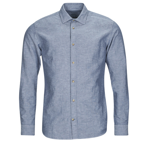Textil Homem Camisas mangas comprida Pantufas / Chinelos JJESUMMER SHIRT L/S Azul