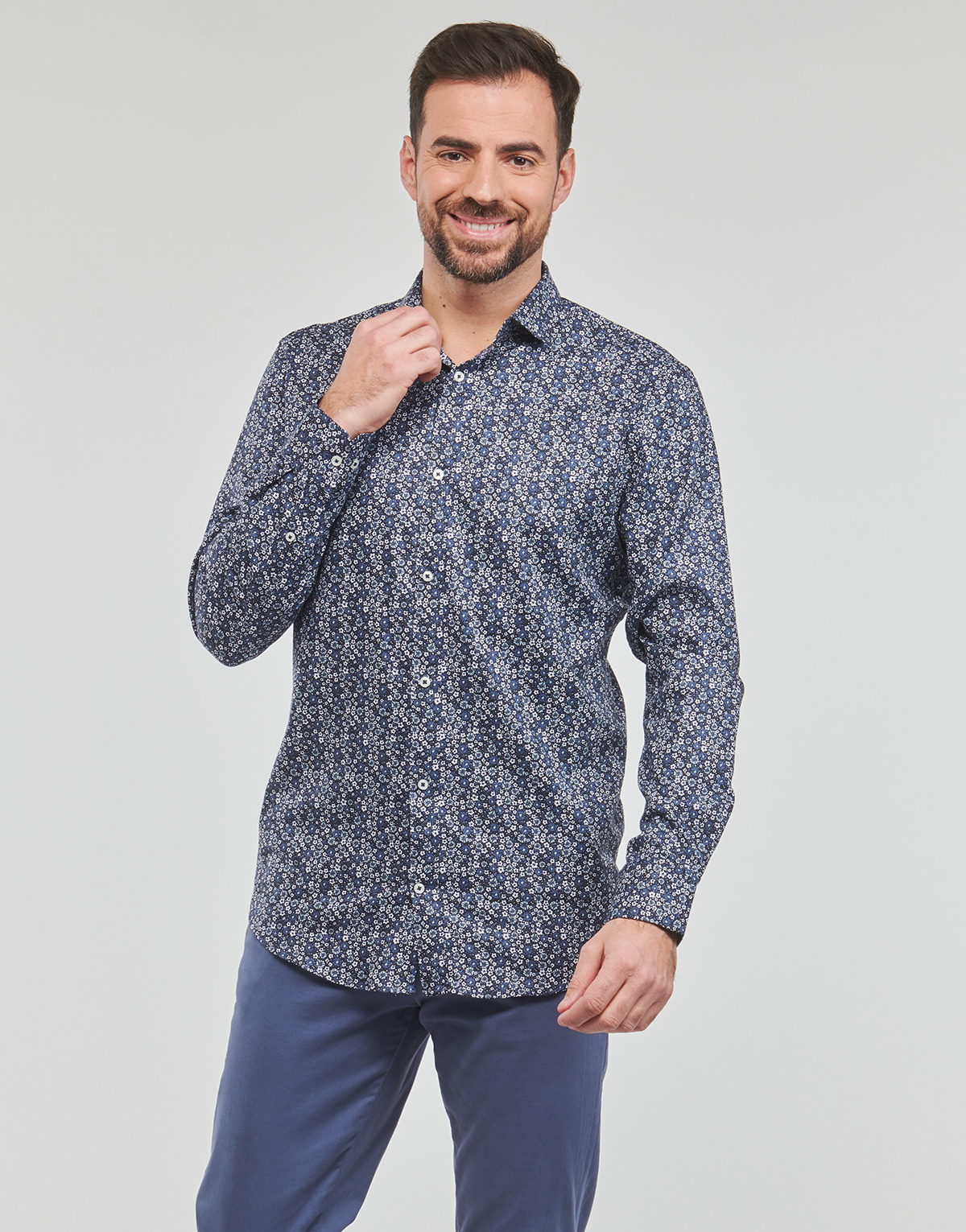 Textil Homem Camisas mangas comprida Jack & Jones JPRBLASCANDIC PRINT SHIRT L/S Multicolor