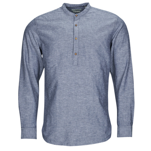 Textil Homem Camisas mangas comprida aliam conforto, descontração e espírito casual JPRBLASUMMER HALF PLACKET SHIRT L/S Azul