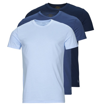 Textil Homem T-Shirt mangas curtas HUGO logo-edge cotton polo shirt Weiß 3 PACK CREW UNDERSHIRT Azul / Marinho / Azul / Céu