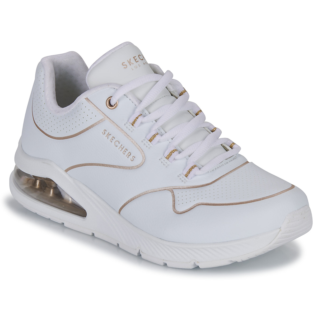 Sapatos Mulher Sapatilhas Wide Skechers UNO 2 Branco / Ouro