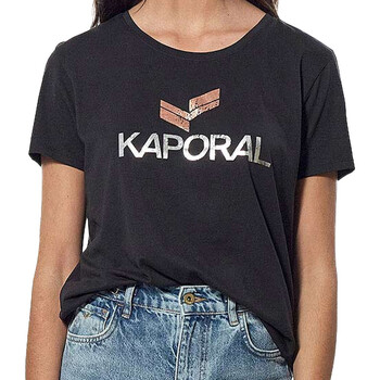 Textil Mulher T-shirts e Pólos Kaporal  Preto