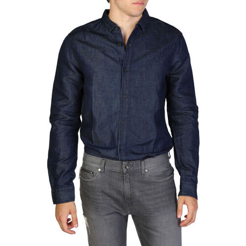 Textil Homem Camisas mangas comprida EAX - 3zzc38_z1ctz Azul