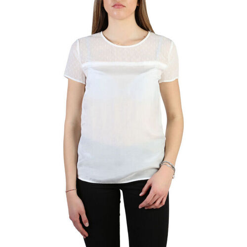 Textil Mulher T-Shirt mangas curtas linen Armani jeans - 3y5h45_5nzsz Branco