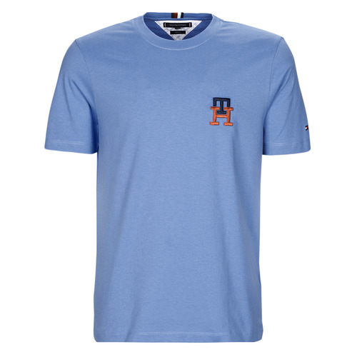 Textil Homem T-Shirt mangas curtas fm0fm03722 Tommy Hilfiger ESSENTIAL MONOGRAM TEE Azul / Céu
