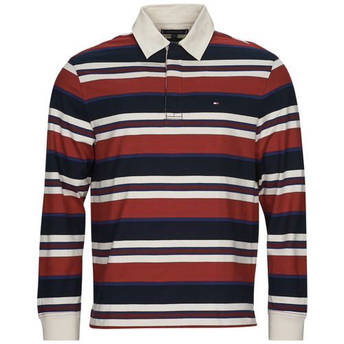 Textil Homem Polos mangas compridas AW0AW08908 Tommy Hilfiger NEW PREP STRIPE RUGBY Multicolor