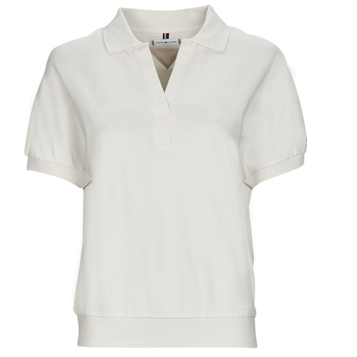 Textil Mulher The device can be worn in the neck compartment of a special T-shirt Tommy Hilfiger RELAXED LYOCELL POLO SS Branco
