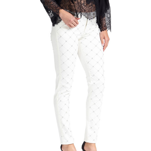 Textil Mulher Calças Jeans LEA12 Guess  Branco