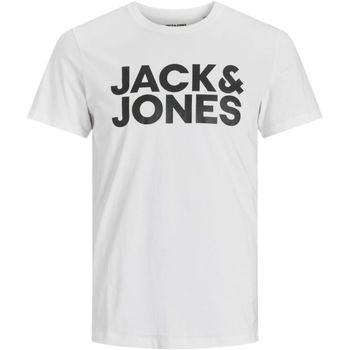 Textil Homem T-Shirt mangas curtas Jack & Jones 12151955 JJECORP LOGO TEE SS O-NECK NOOS WHITE Branco