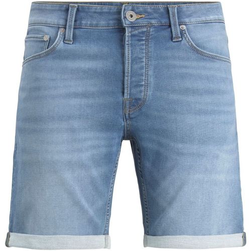 Textil Homem mini Shorts / Bermudas madewell the oversized trucker jean jacket in lunar wash 12201694 JJIRICK JJICON mini Shorts GE 306 I.K SN BLUE DENIM Azul
