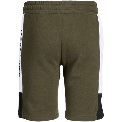 Jack & Jones 12200266 JPSTLOGO BLOCKING SWEAT SHORTS VG SN JNR FOREST NIGHT Verde