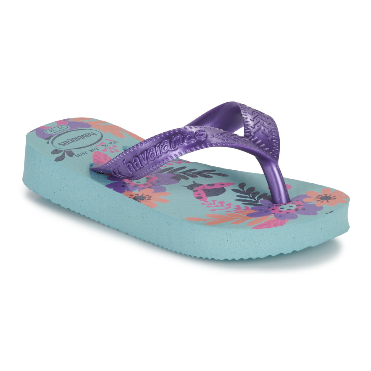 Sapatos Rapariga Chinelos Havaianas KIDS FLORES Azul / Violeta