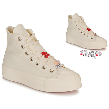 Sapatos Mulher Sapatilhas de cano-alto double Converse CHUCK TAYLOR ALL STAR LIFT-POP WORDS Branco