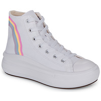 Sapatos Rapariga Sapatilhas de cano-alto Converse CHUCK TAYLOR ALL STAR MOVE PLATFORM RAINBOW CLOUD HI Branco / Multicolor