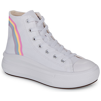Sapatos Rapariga Sapatilhas de cano-alto Converse CHUCK TAYLOR ALL STAR MOVE PLATFORM RAINBOW CLOUD HI Branco / Multicolor