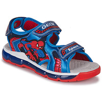 Sapatos Rapaz Sandálias Geox J SANDAL ANDROID BOY Azul / Vermelho