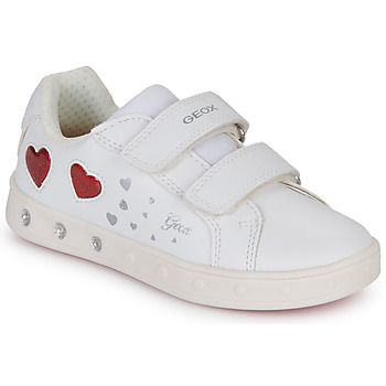 Sapatos Rapariga Sapatilhas Geox J SKYLIN GIRL A Branco / Vermelho