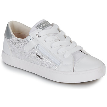 Sapatos Rapariga Sapatilhas Geox J KILWI GIRL B Branco / Prata