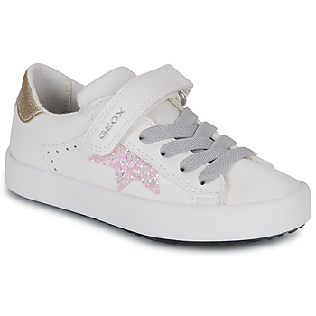 Sapatos Rapariga Sapatilhas Geox JR KILWI GIRL Branco / Rosa