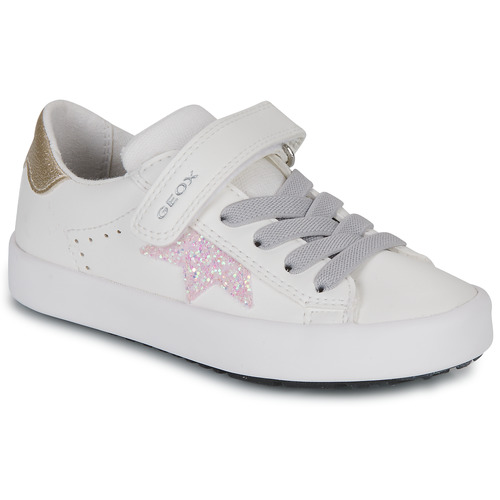 Sapatos Rapariga Sapatilhas Geox JR KILWI GIRL Branco / Rosa