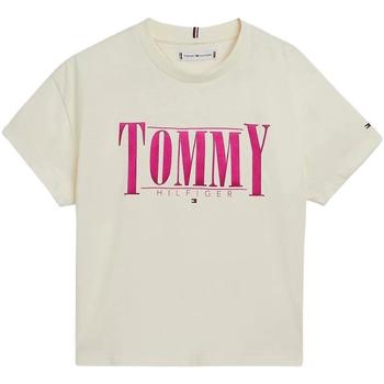 Textil Rapariga T-shirts e Pólos Tommy Hilfiger  Branco
