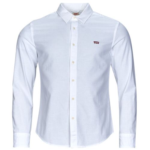 Textil Homem Camisas mangas comprida Levi's LS BATTERY HM Track Shirt SLIM Branco