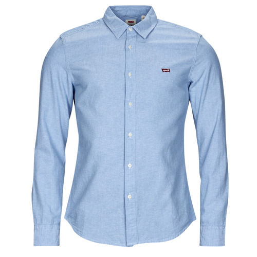 Textil Homem Camisas mangas comprida Levi's LS BATTERY HM Track Shirt SLIM Azul