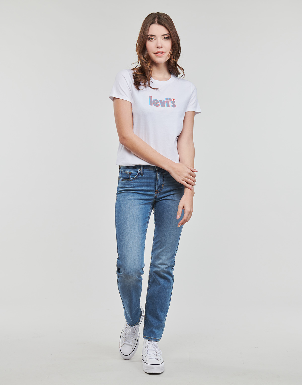 Textil Mulher Calças Jeans Levi's 314 SHAPING STRAIGHT Azul