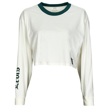 Textil Mulher T-shirt mangas compridas Levi's GRAPHIC LS CROP REESE Branco