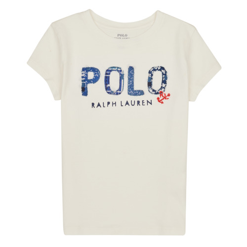 Textil Rapariga Regular Fit LS Shirt Polo Ralph Lauren SS POLO TEE-KNIT SHIRTS-T-SHIRT Branco