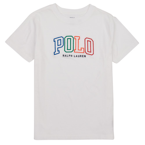 Textil Rapariga T-Shirt mangas curtas bandiera Polo Ralph Lauren SSCNM4-KNIT SHIRTS- Branco