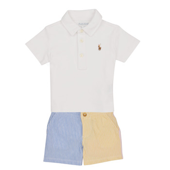 Textil Rapaz Conjunto Polo Ralph Lauren SSKCSRTSET-SETS-SHORT SET Branco / Multicolor