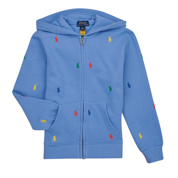 Textil Rapaz Sweats Polo Ralph Lauren LS FZ HD-KNIT SHIRTS-SWEATSHIRT Azul / Céu